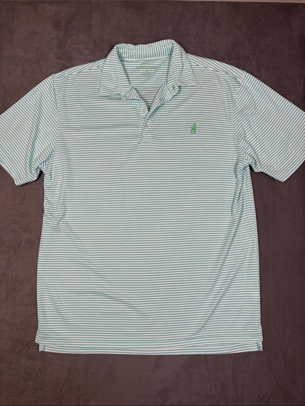 Johnnie-O Striped Short-Sleeve Polo Shirt - Mint/White